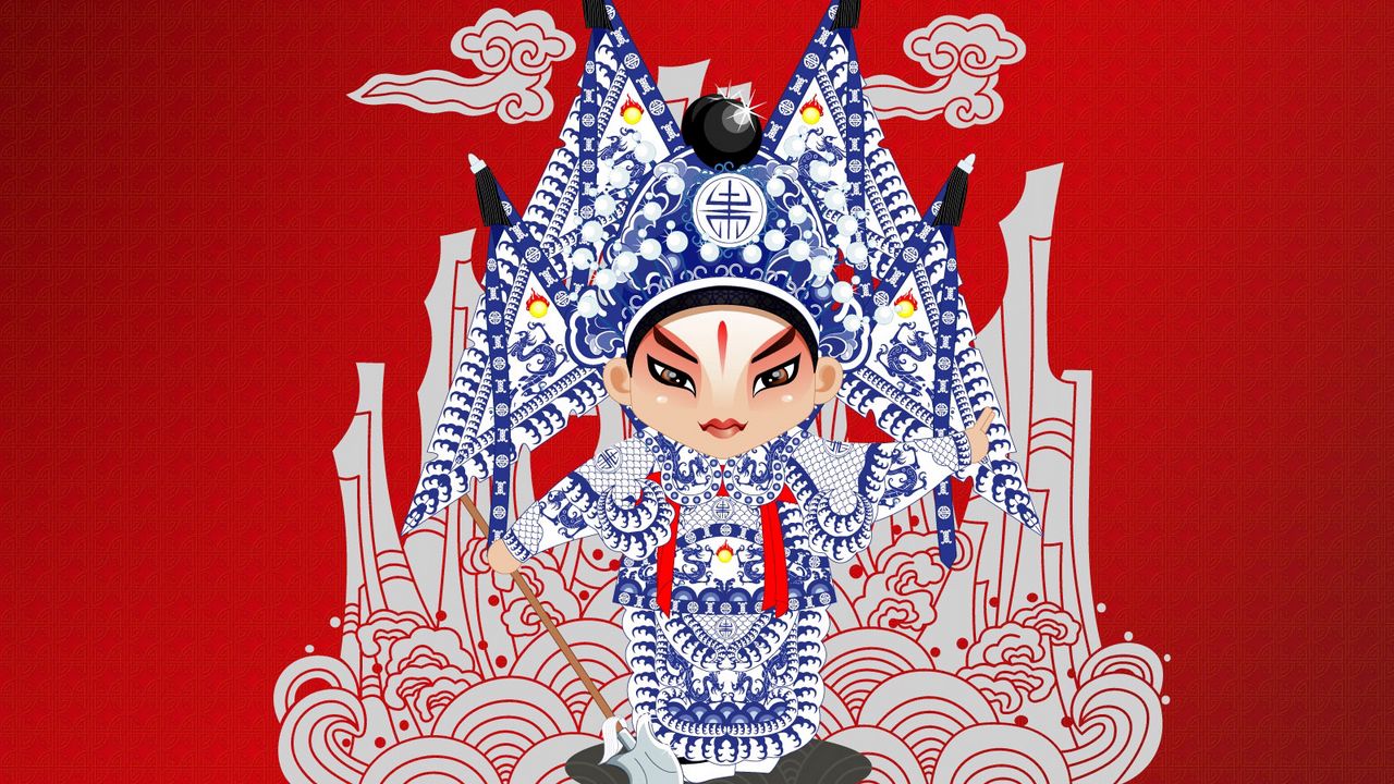 Обои пекинская опера, костюм, ткань, узоры