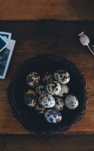 Превью обои перепелиные яйца, мак, фотографии