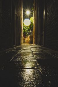 Превью обои переулок, ночь, дождь, влажный, плитка, венеция, италия