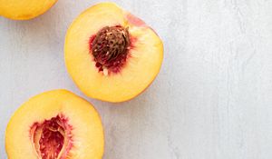 Превью обои персик, дольки, фрукт, экзотический