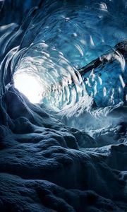 Превью обои пещера, лед, снег, ледяная пещера, исландия