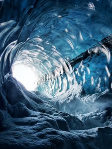 Превью обои пещера, лед, снег, ледяная пещера, исландия