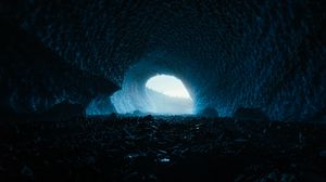 Превью обои пещера, свет, тоннель, камни