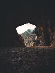 Превью обои пещера, темный, горы, скалы