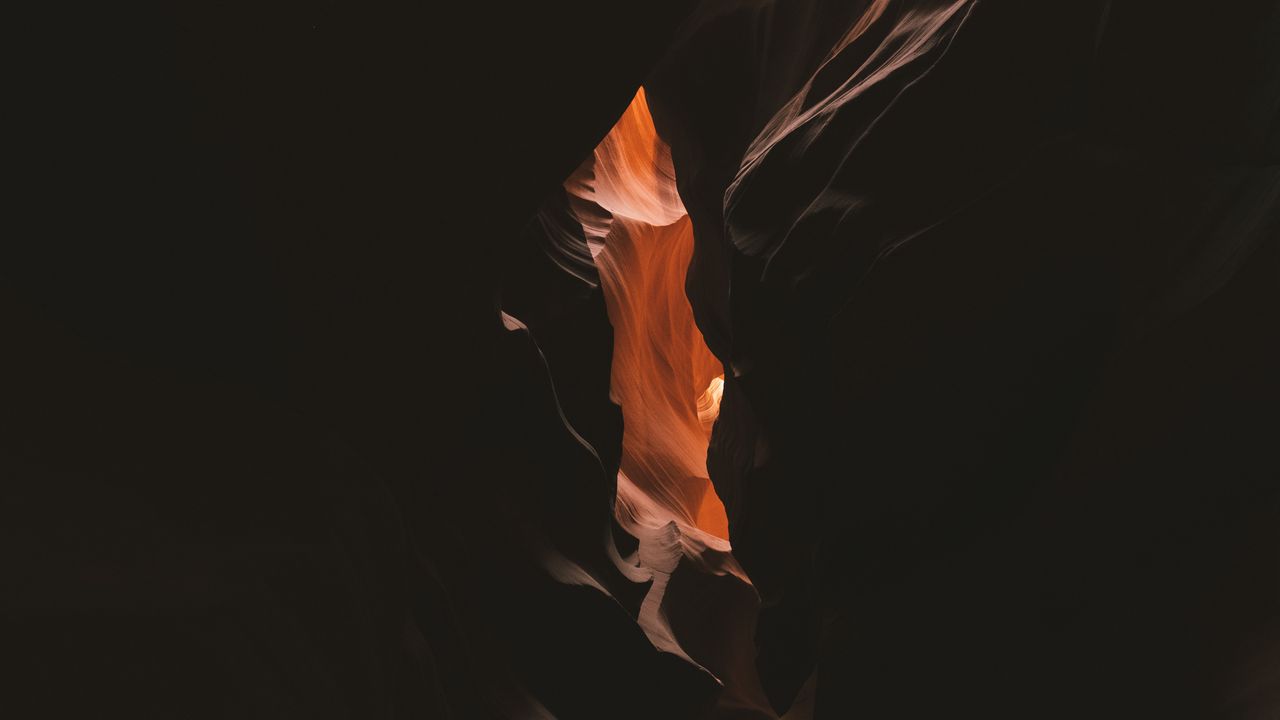 Обои пещера, темный, ущелье, каньон, скала
