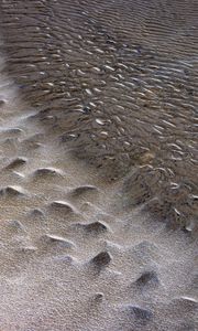 Превью обои песок, море, волны, камни, берег, природа