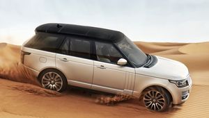 Превью обои песок, пустыня, land rover