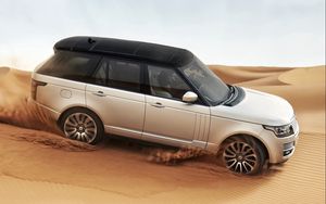 Превью обои песок, пустыня, land rover