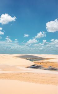 Превью обои песок, пустыня, облака, небо