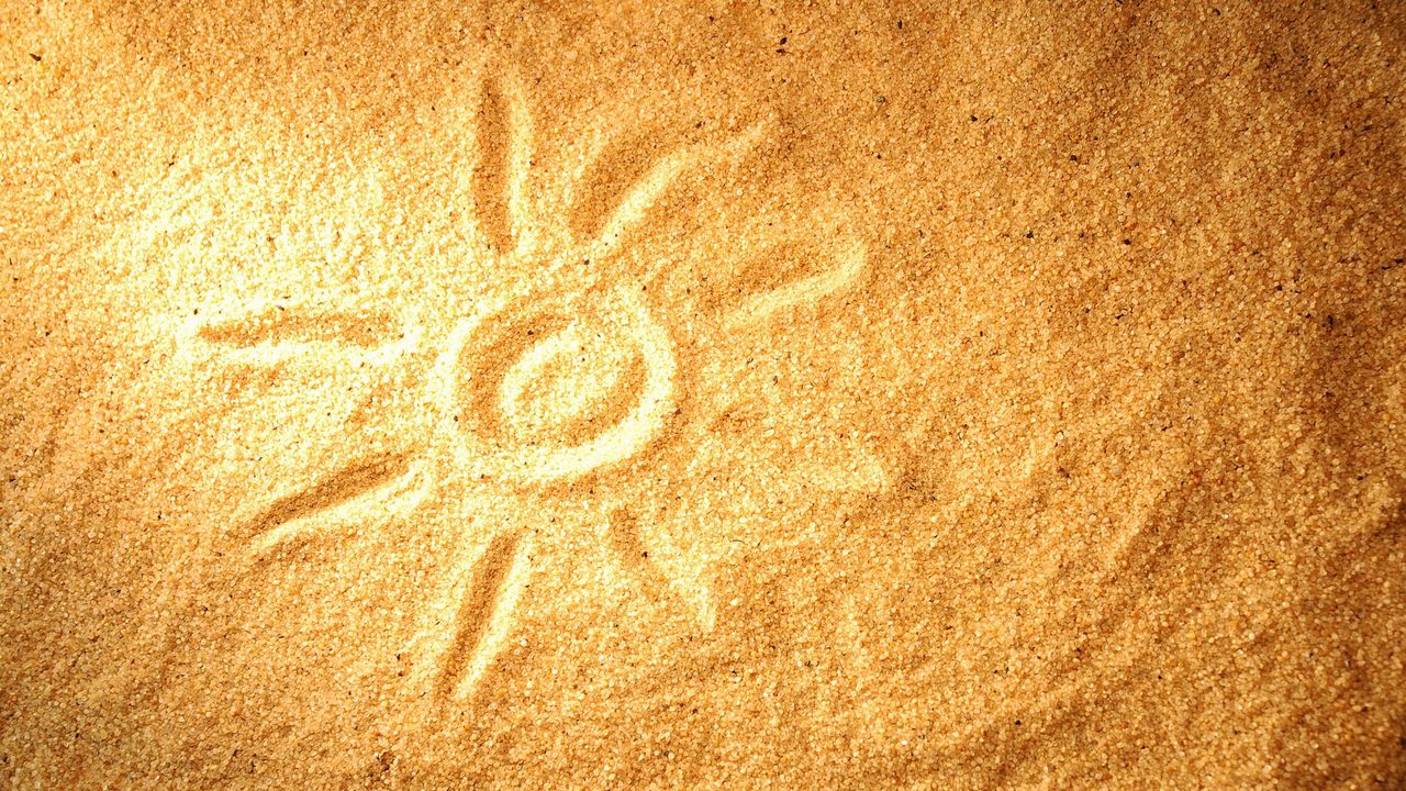 Обои песок, рисунок, солнце