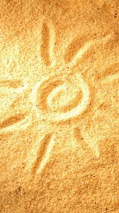 Превью обои песок, рисунок, солнце
