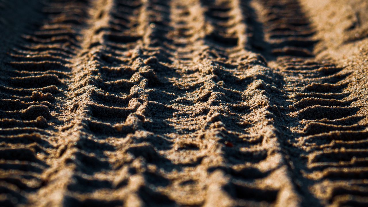 Обои песок, след, макро, крупный план, текстура