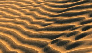 Превью обои песок, следы, волны, пустыня