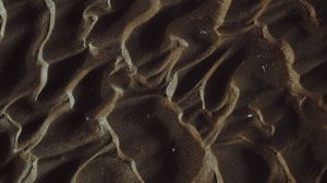 Превью обои песок, текстура, волны, пляж
