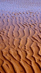 Превью обои песок, волны, пляж, вода