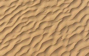 Превью обои песок, волны, поверхность, текстура, пустыня, коричневый