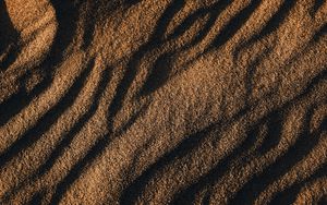 Превью обои песок, волны, текстура, коричневый