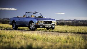 Превью обои peugeot 504, v6, кабриолет, поле