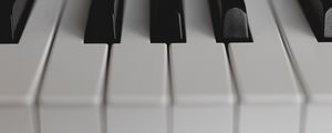 Превью обои пианино, клавиши, чб, музыкальный инструмент, музыка
