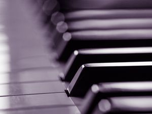 Превью обои пианино, клавиши, черно-белый, музыка