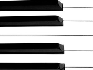 Превью обои пианино, клавиши, черно-белый, музыка, макро
