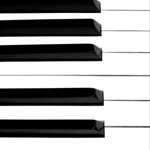 Превью обои пианино, клавиши, черно-белый, музыка, макро
