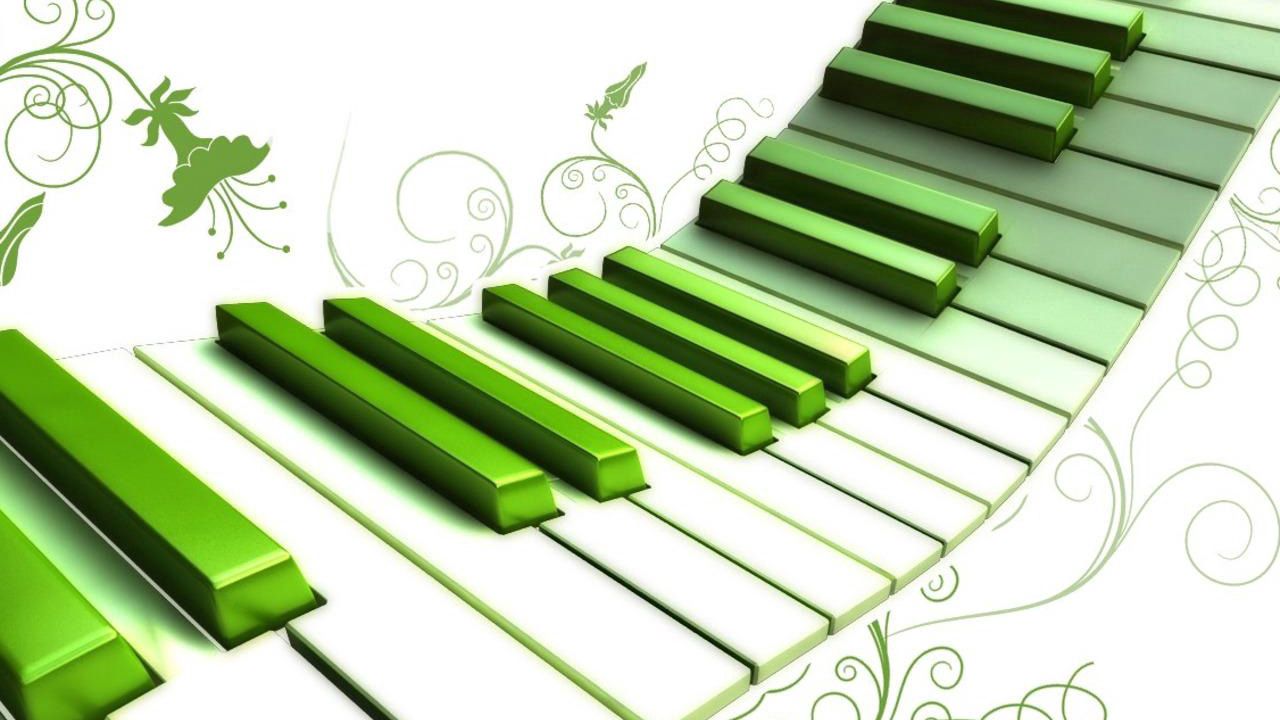 Обои пианино, клавиши, красочный, узор
