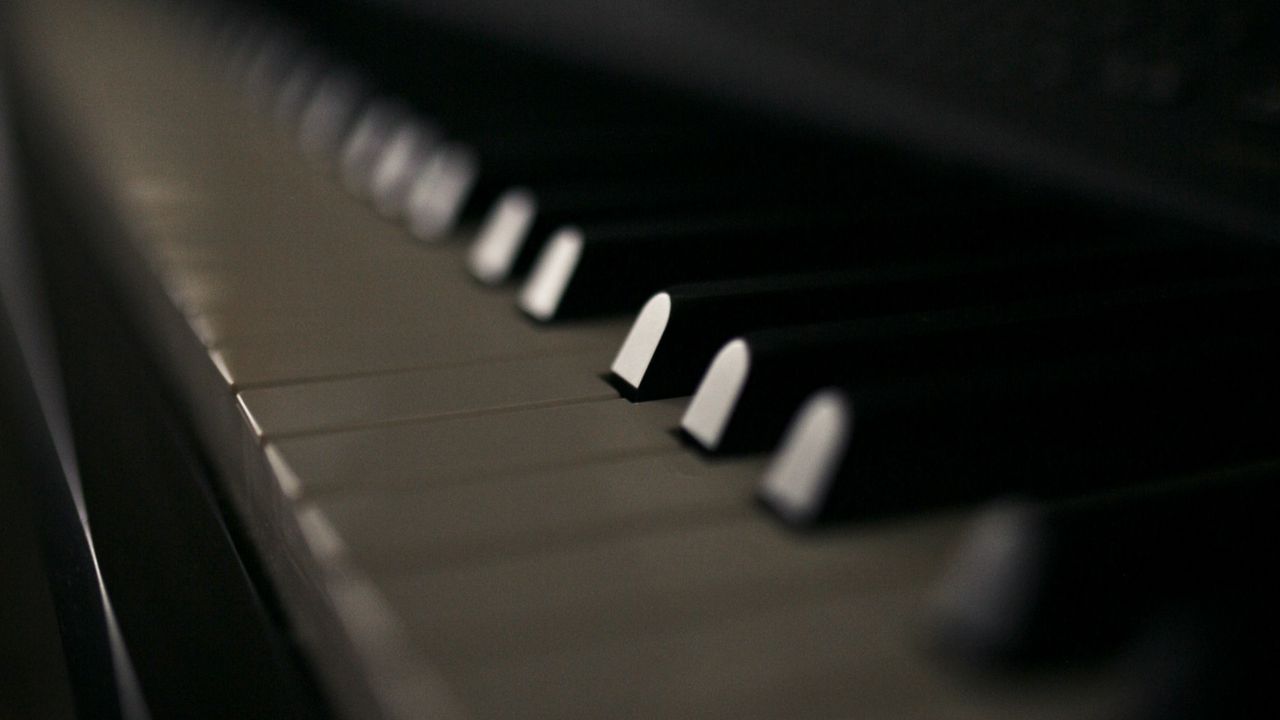 Обои пианино, клавиши, макро, фокус