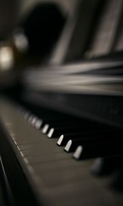 Превью обои пианино, клавиши, макро, фокус