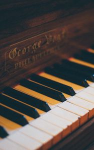 Превью обои пианино, клавиши, музыкальный инструмент, размытость