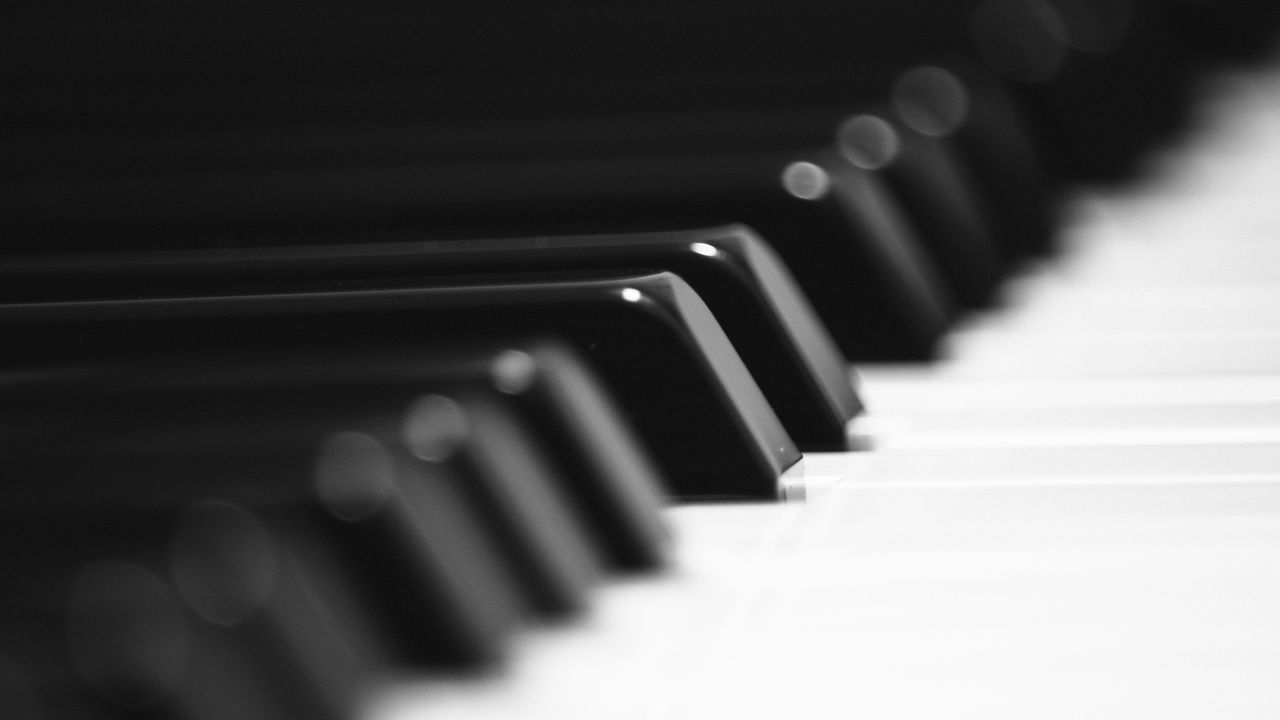 Обои пианино, клавиши, музыкальный инструмент, черный, белый