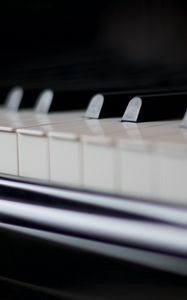 Превью обои пианино, клавиши, музыкальный инструмент, музыка, черно-белый