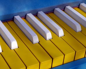 Превью обои пианино, клавиши, желтый, музыка