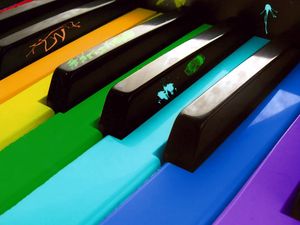 Превью обои пианино, разноцветный, клавиши