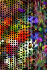 Превью обои пиксели, круги, разноцветный, арт