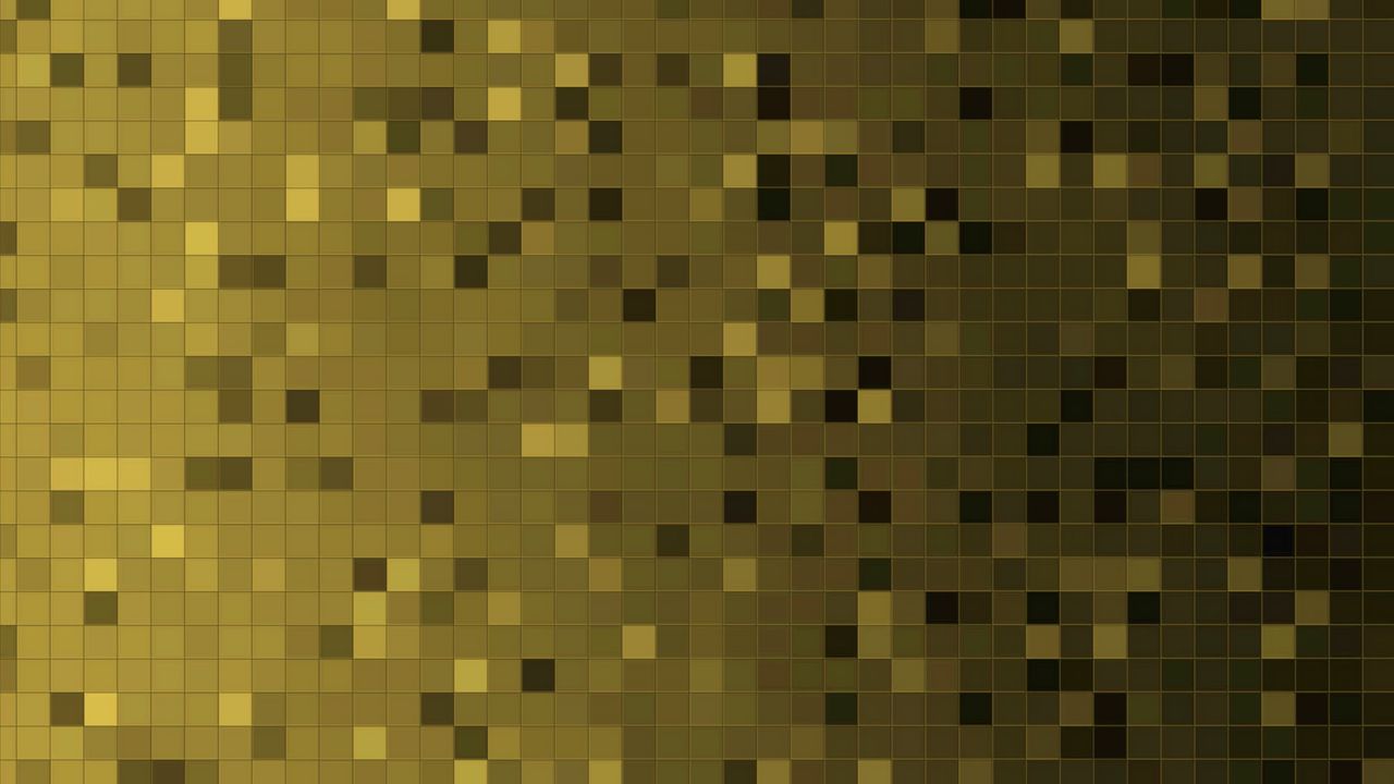Обои пиксели, кубы, текстура, золотистый
