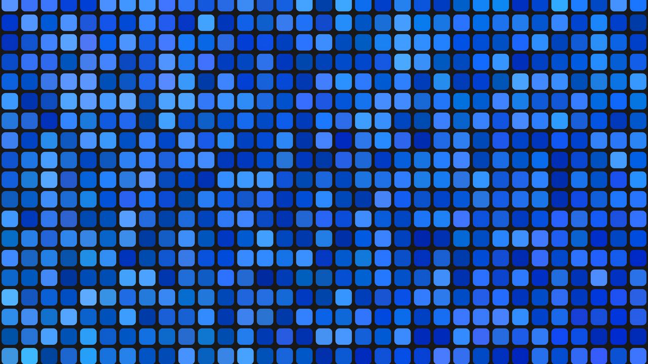 Обои пиксели, квадраты, мозаика, синий, градиент