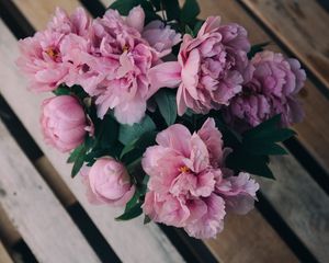 Превью обои пионы, цветы, букет, розовый