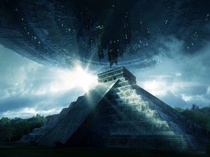 Превью обои пирамида, нло, пришельцы, визит, контакт, внеземной, цивилизация