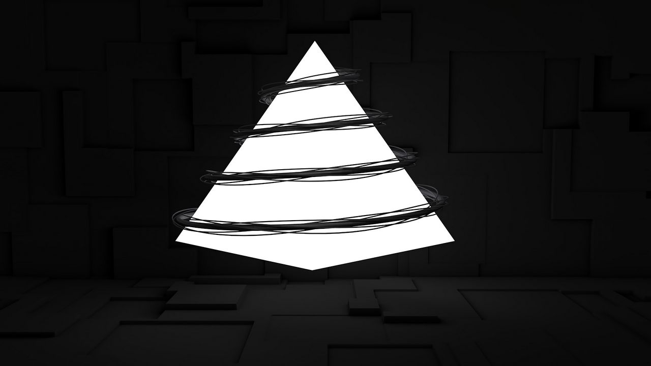 Обои пирамида, свечение, спираль, поверхность, объем