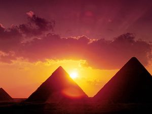 Превью обои пирамиды, египет, солнце