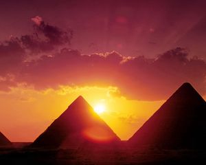 Превью обои пирамиды, египет, солнце