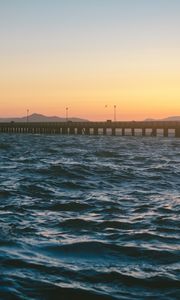 Превью обои пирс, море, волны