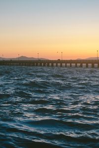 Превью обои пирс, море, волны