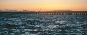 Превью обои пирс, море, волны