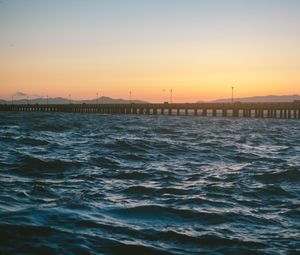 Превью обои пирс, море, волны