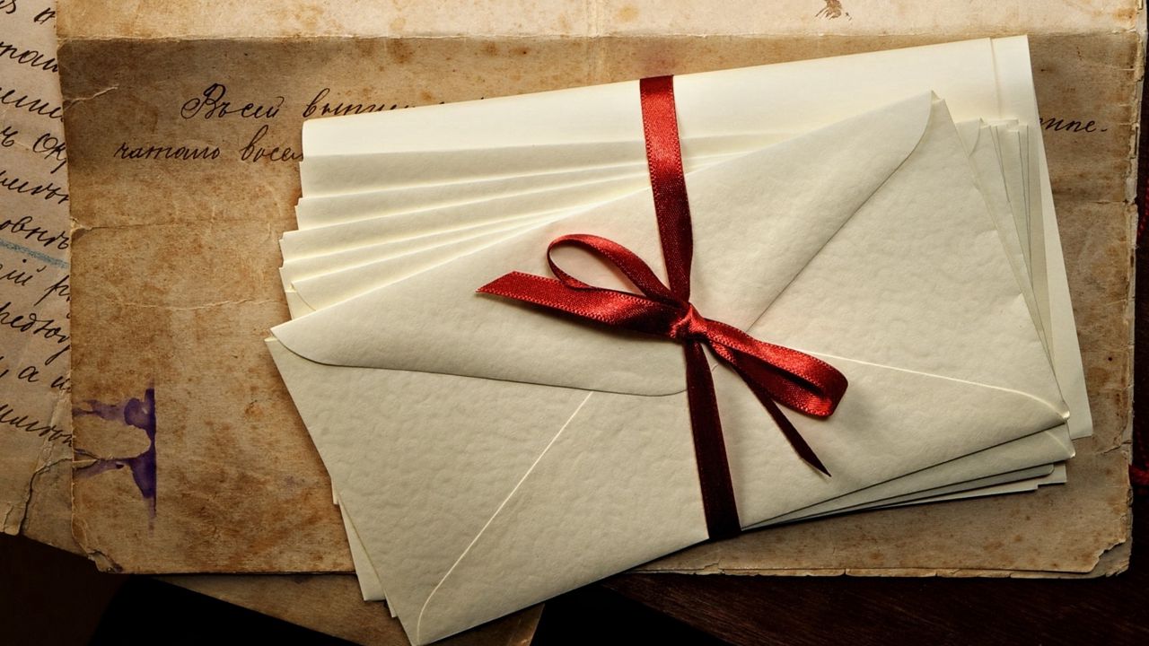 Обои письма, конверты, ленточка, чернила, бумага, старая, винтаж