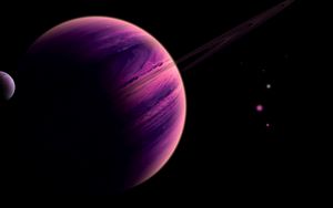 Превью обои планета, фиолетовый, поверхность, космос, вселенная