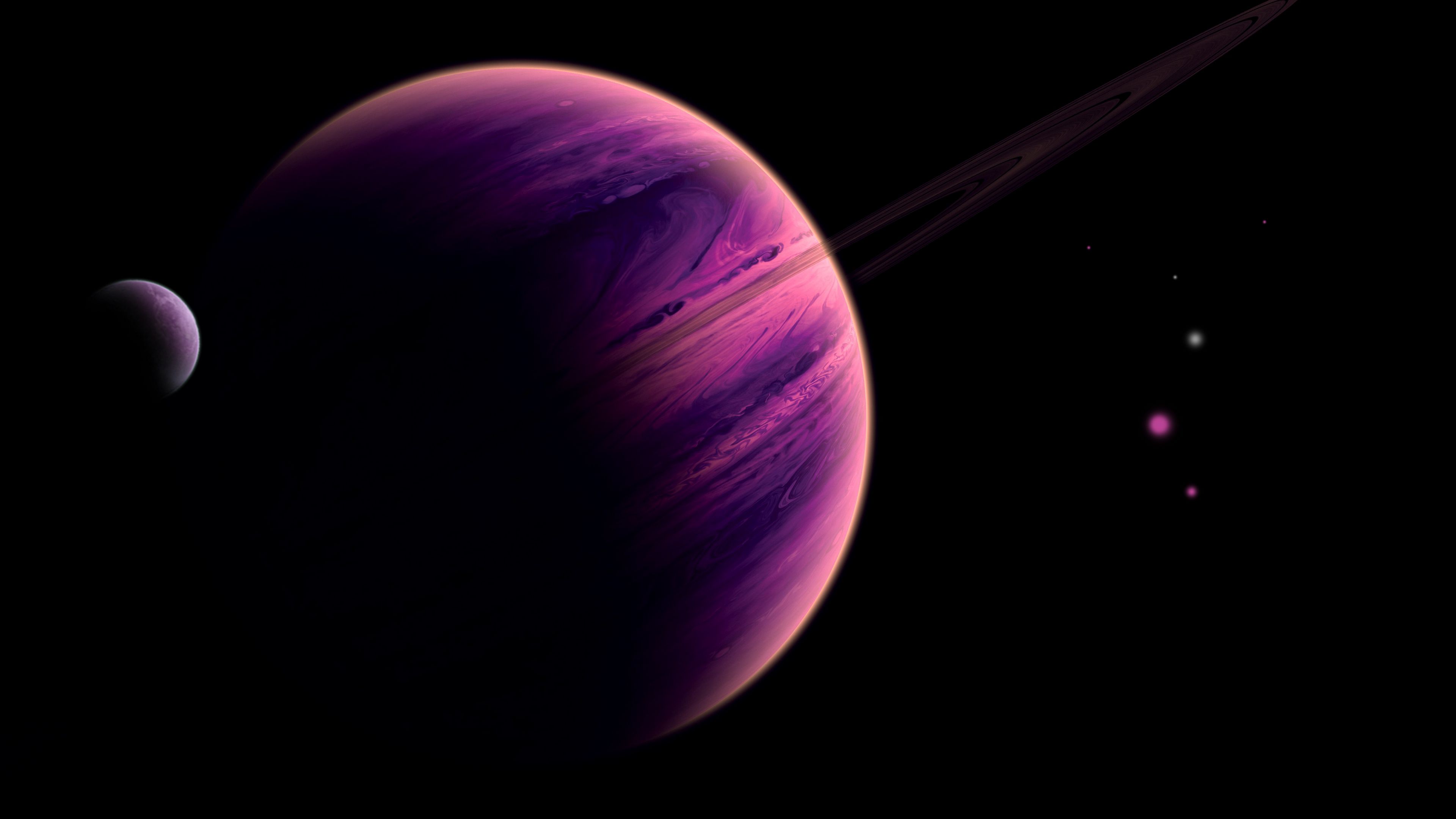 3840x2160 планета, фиолетовый, поверхность, космос, вселенная обои 4k uhd 1...