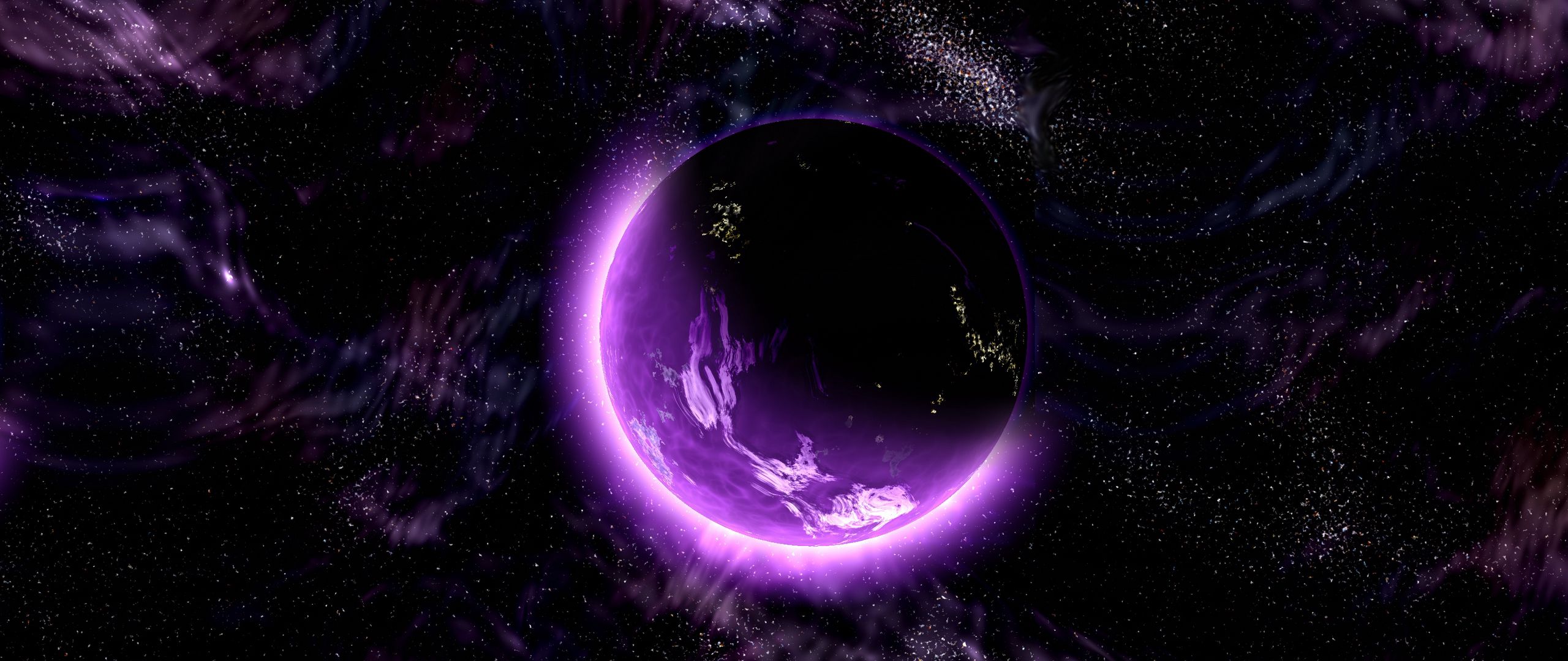 Фиолетовый космос на рабочий стол